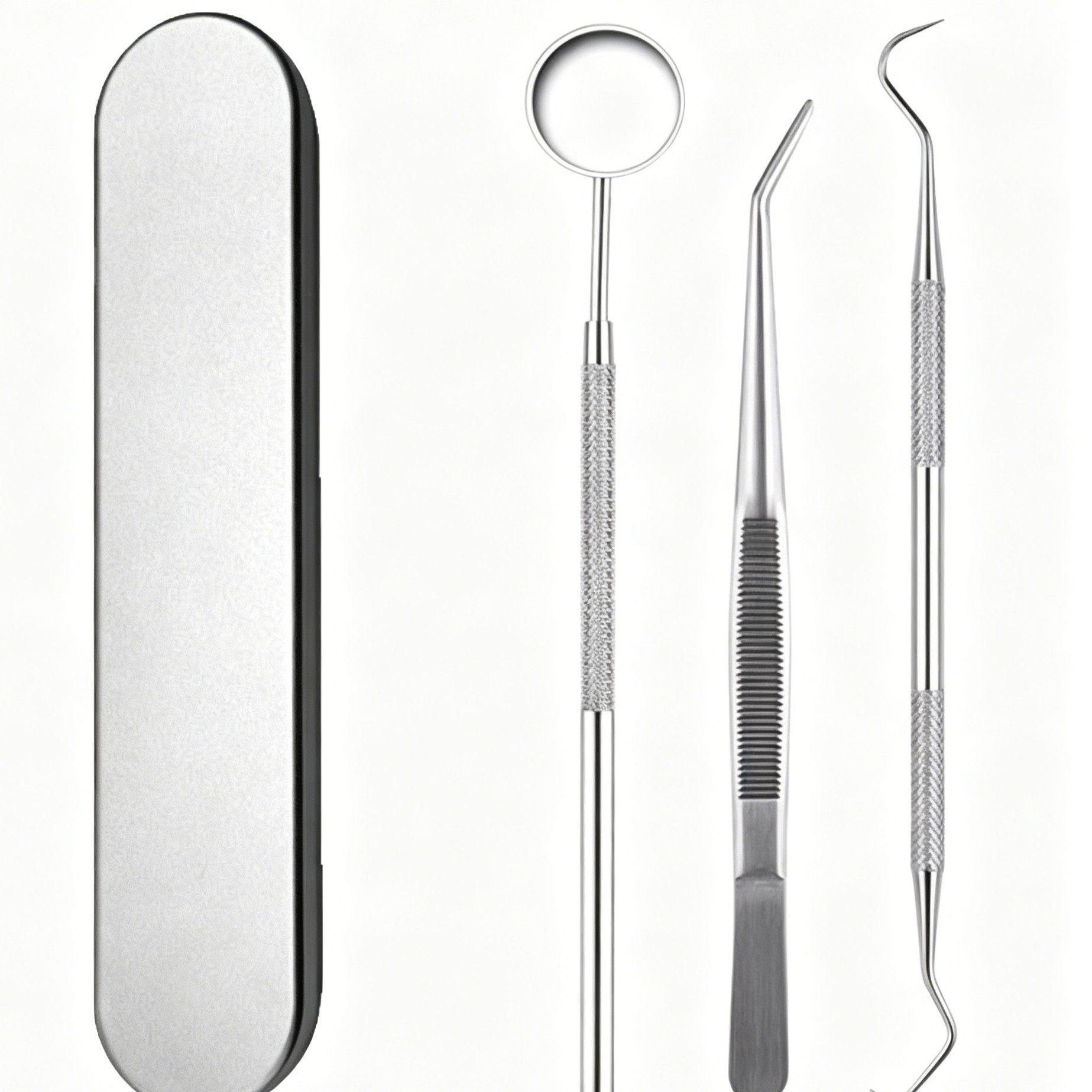 3pcs Style A Dental Tools Kit Mouth Mirror Scaler Probe - Image 1