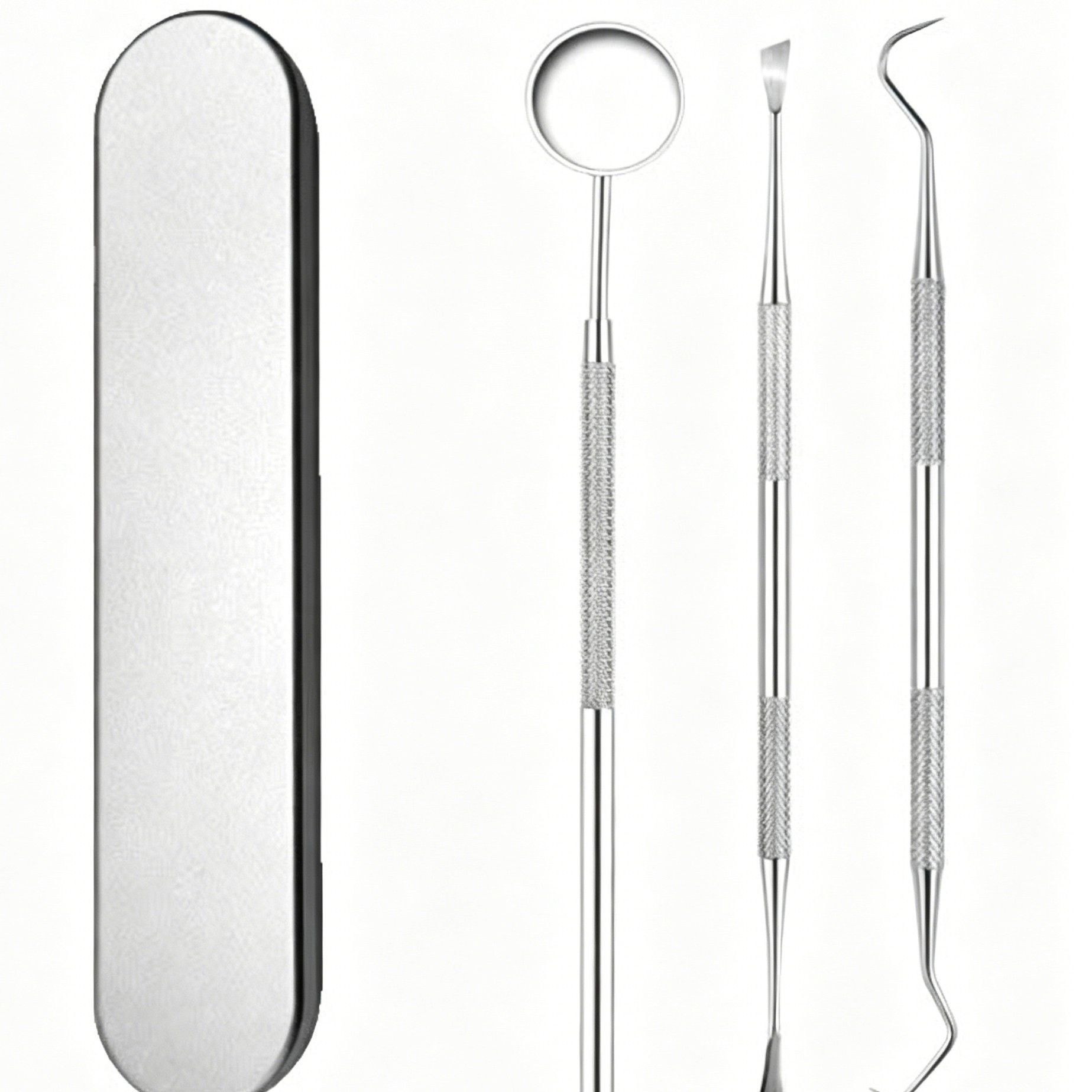 3pcs Style B Dental Tools Kit Mouth Mirror Tweezer Probe - Image 1