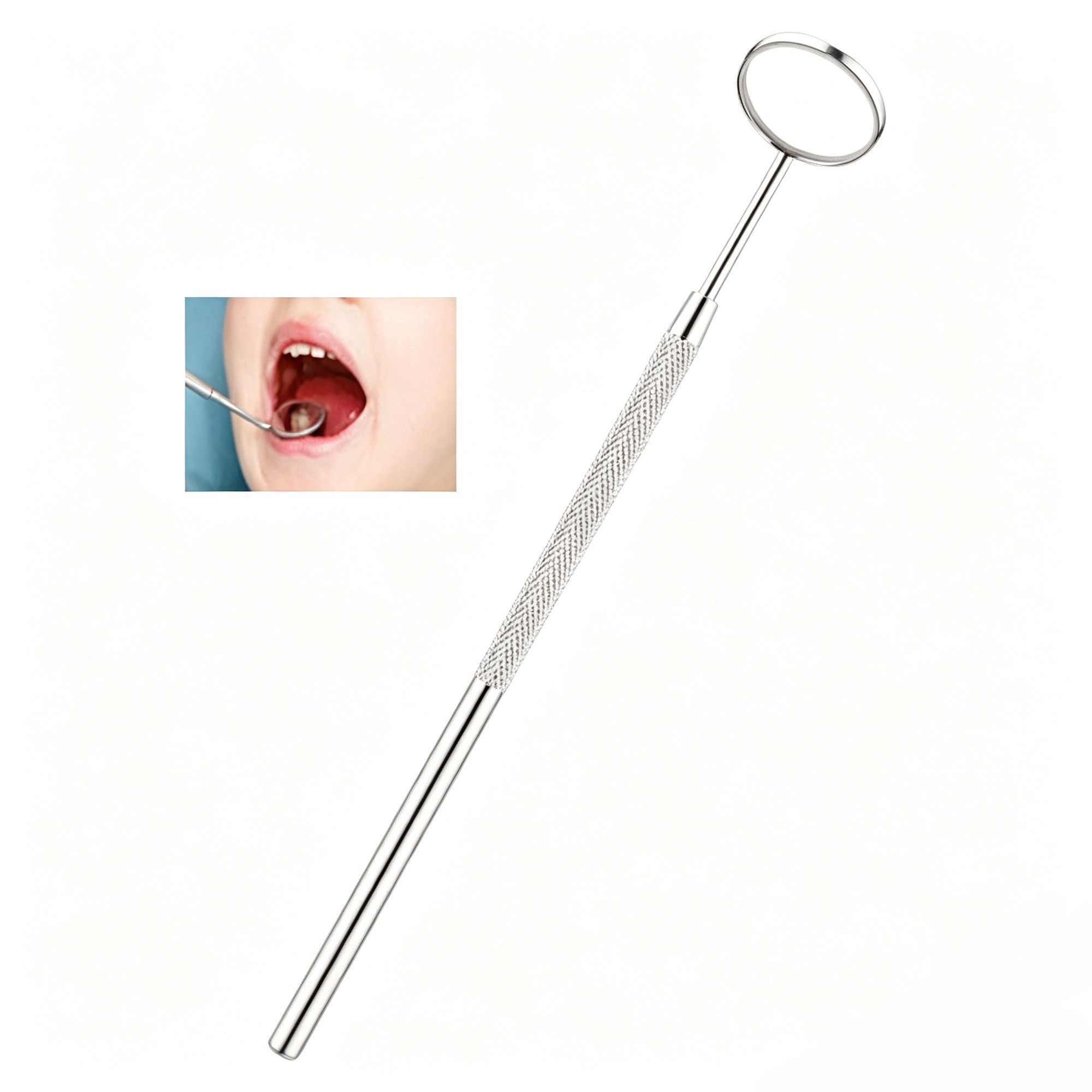 3pcs Style B Dental Tools Kit Mouth Mirror Tweezer Probe - Image 2