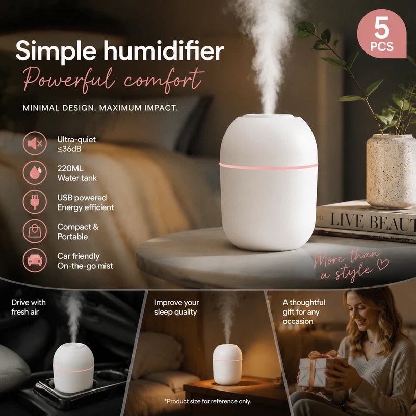 5 Pack Water Drop Humidifier Glacier White, Multi-scene Gift Set - Image 1