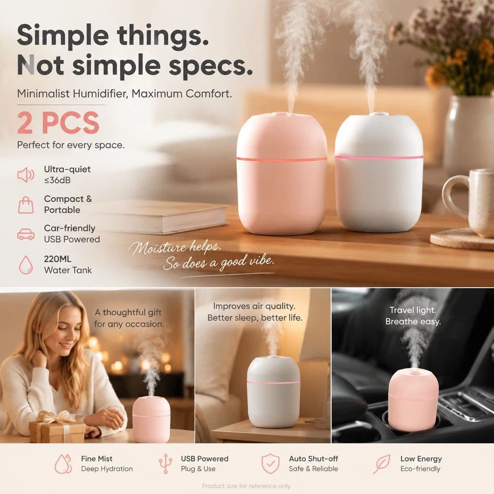 2 Pack Nordic Pink & Glacier White Humidifier Mix Pair - Image 1