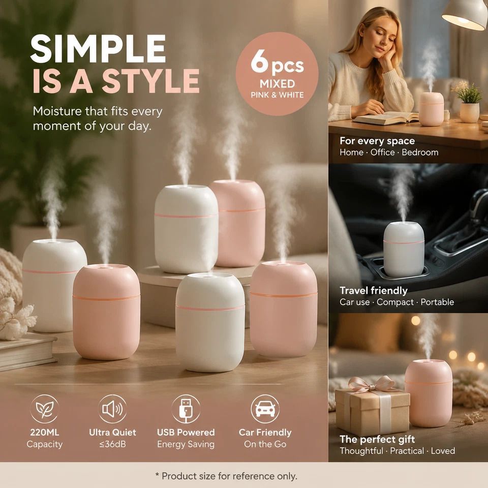 6 Pack Nordic Pink & Glacier White Humidifier Mixed Pack - Image 1
