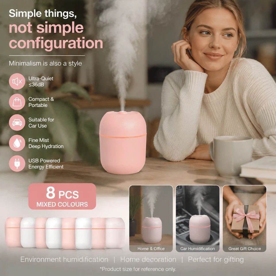 8 Pack Nordic Pink & Glacier White Humidifier Mixed Bulk Set - Image 1