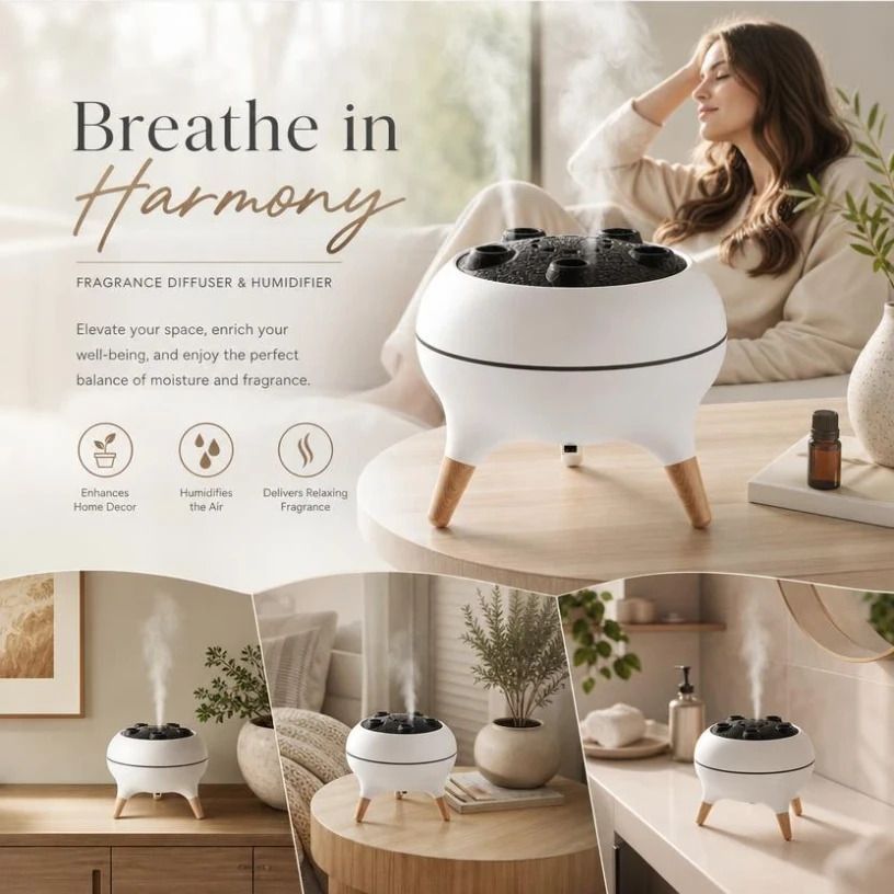 Music Sync Jellyfish Scent Diffuser, Color Changing Ambient Light, Gentle Oil Mist For Stress Relief - Image 1