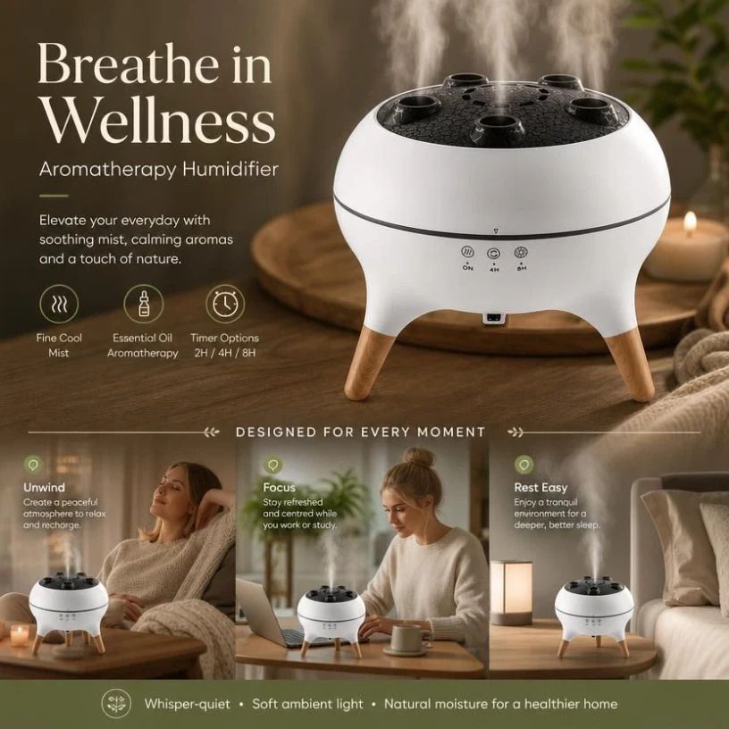 Sound Sensing Jellyfish Fragrance Diffuser, Dynamic RGB Glow, Silent Home Spa Companion - Image 1