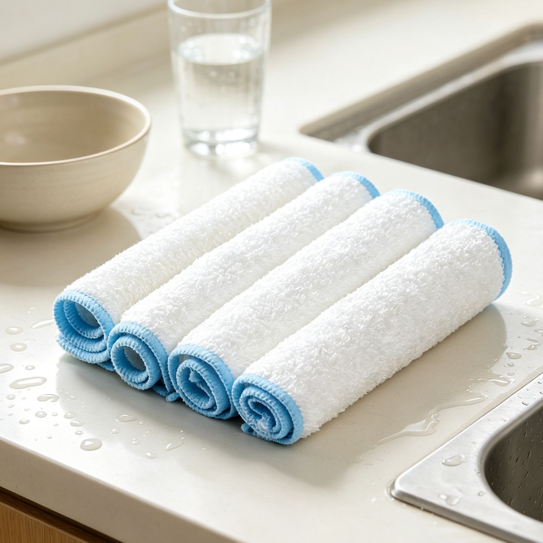 5 pk Bamboo Fiber Dish Cloth 16*18 - Image 1