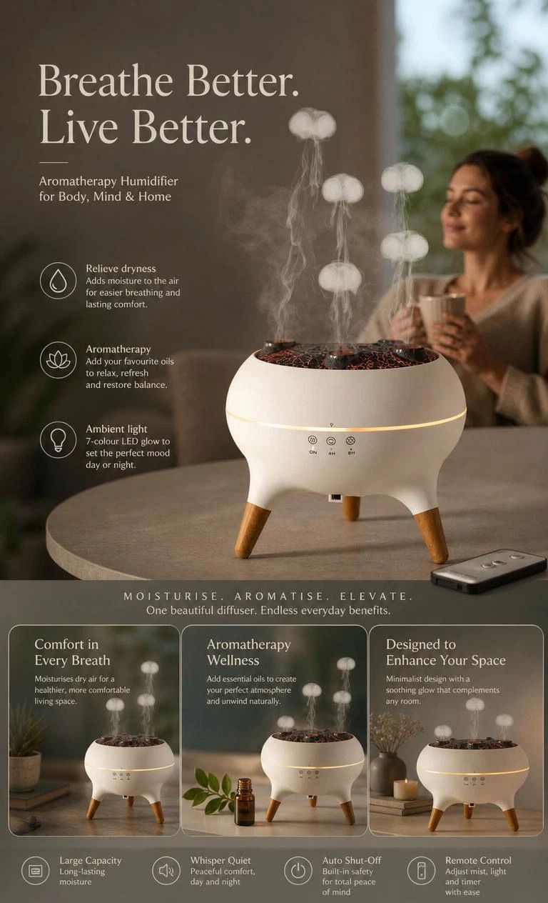 Smart Sound Pickup Jellyfish Diffuser, Flowing Color Light, Moisturizing Fragrance Device - Image 1