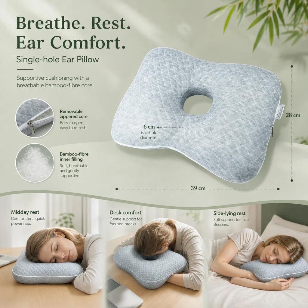 Plaid Grey Ear Pillow With Washable Liner 39x28x6, Stylish Low-Maintenance Design - Image 1
