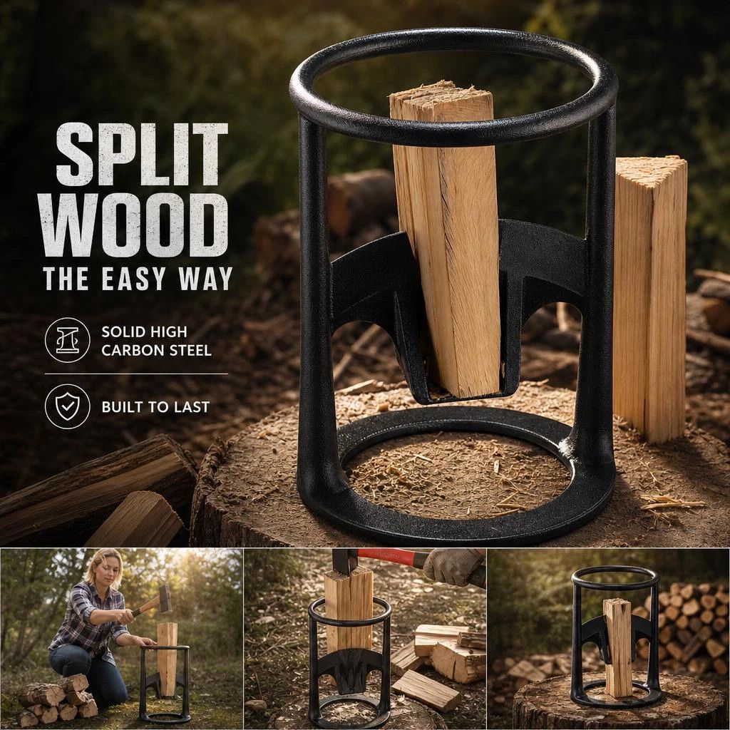 Manual Firewood Separator Five-Star Base 27cm, Wide Base For Safe Wood Splitting - Image 2