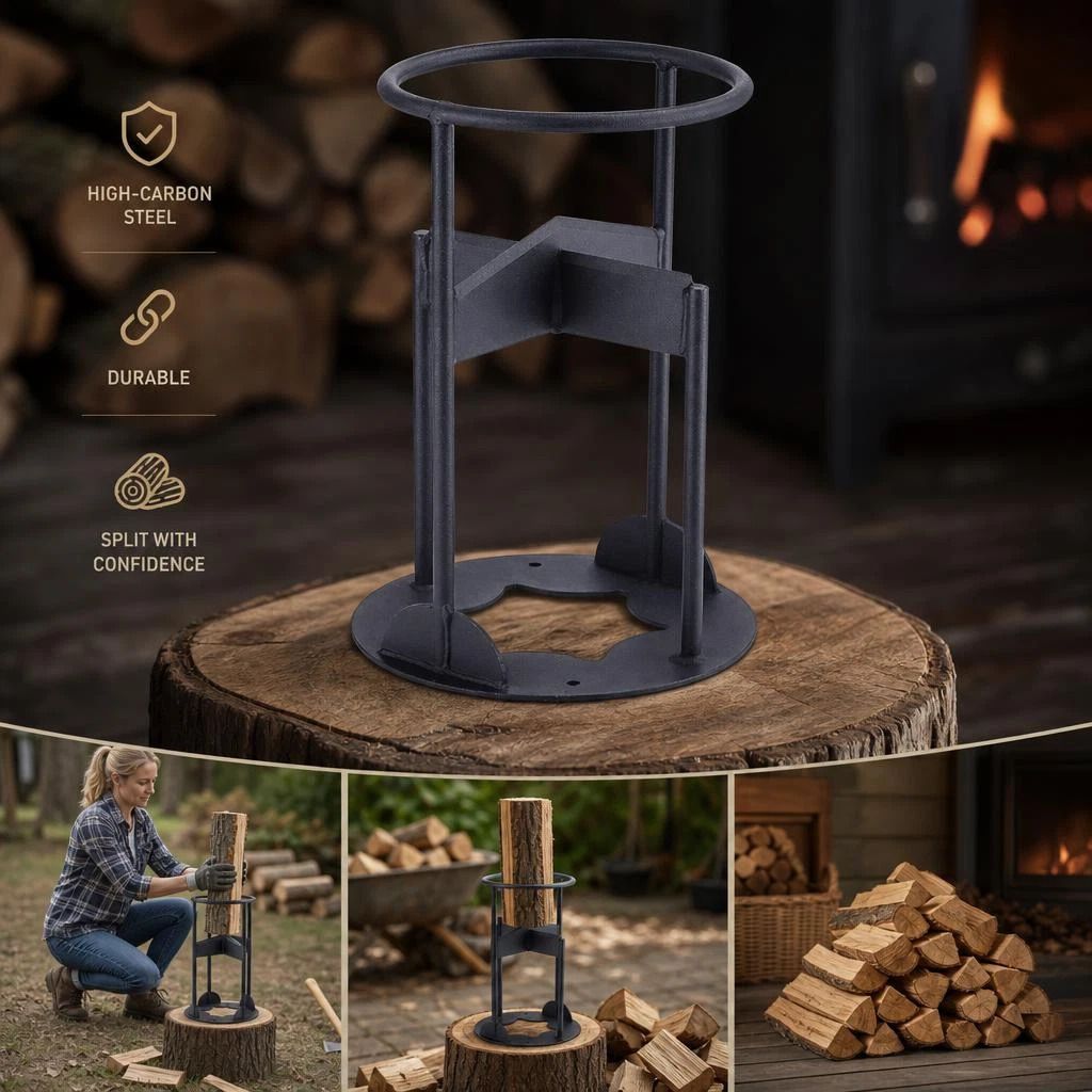 Labor Saving Hand Log Splitter Cross Base 19cm, Even Force Design For Home Use - Image 1