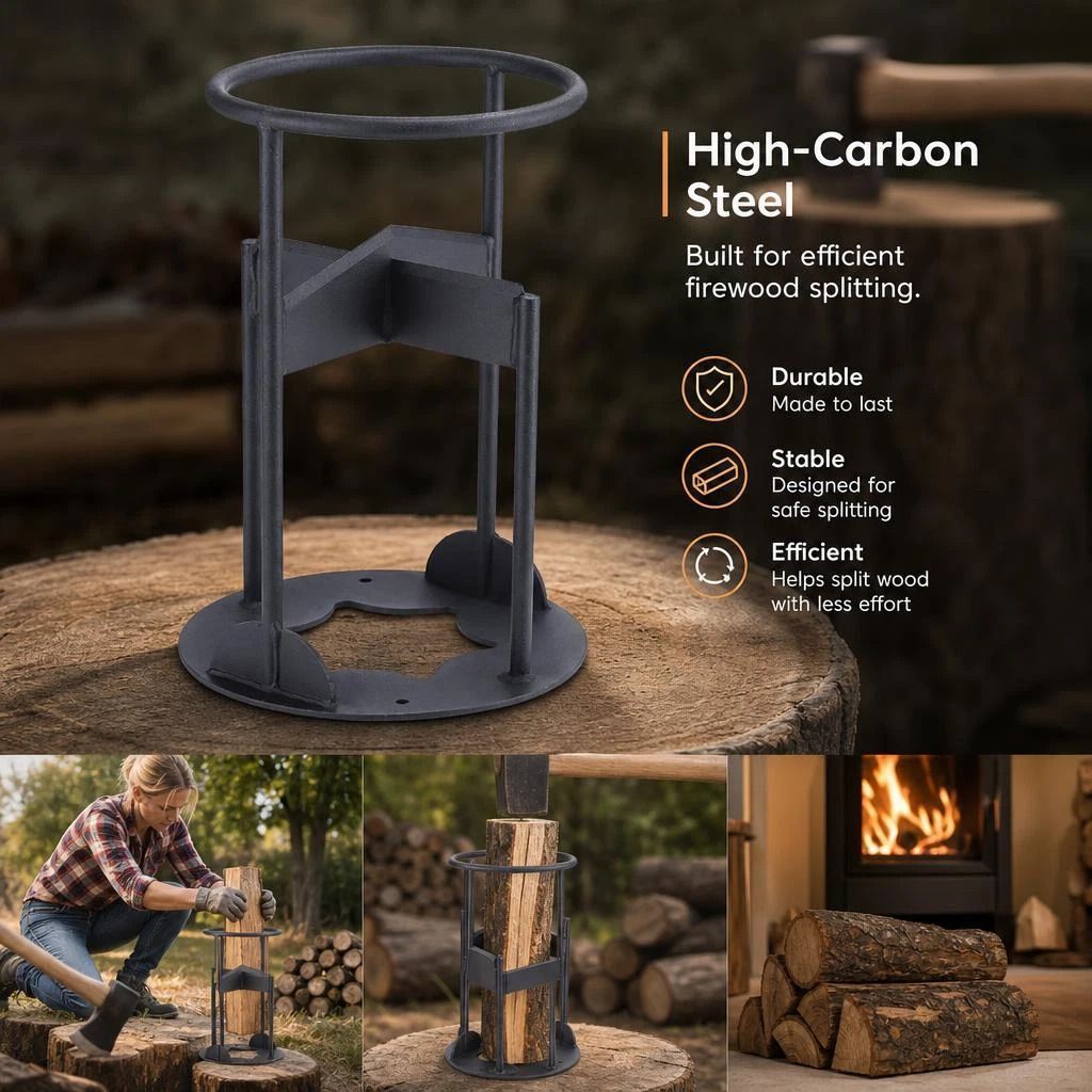 Portable Firewood Splitter Cross Base 27cm, Tough Construction For Outdoor Camping - Image 1