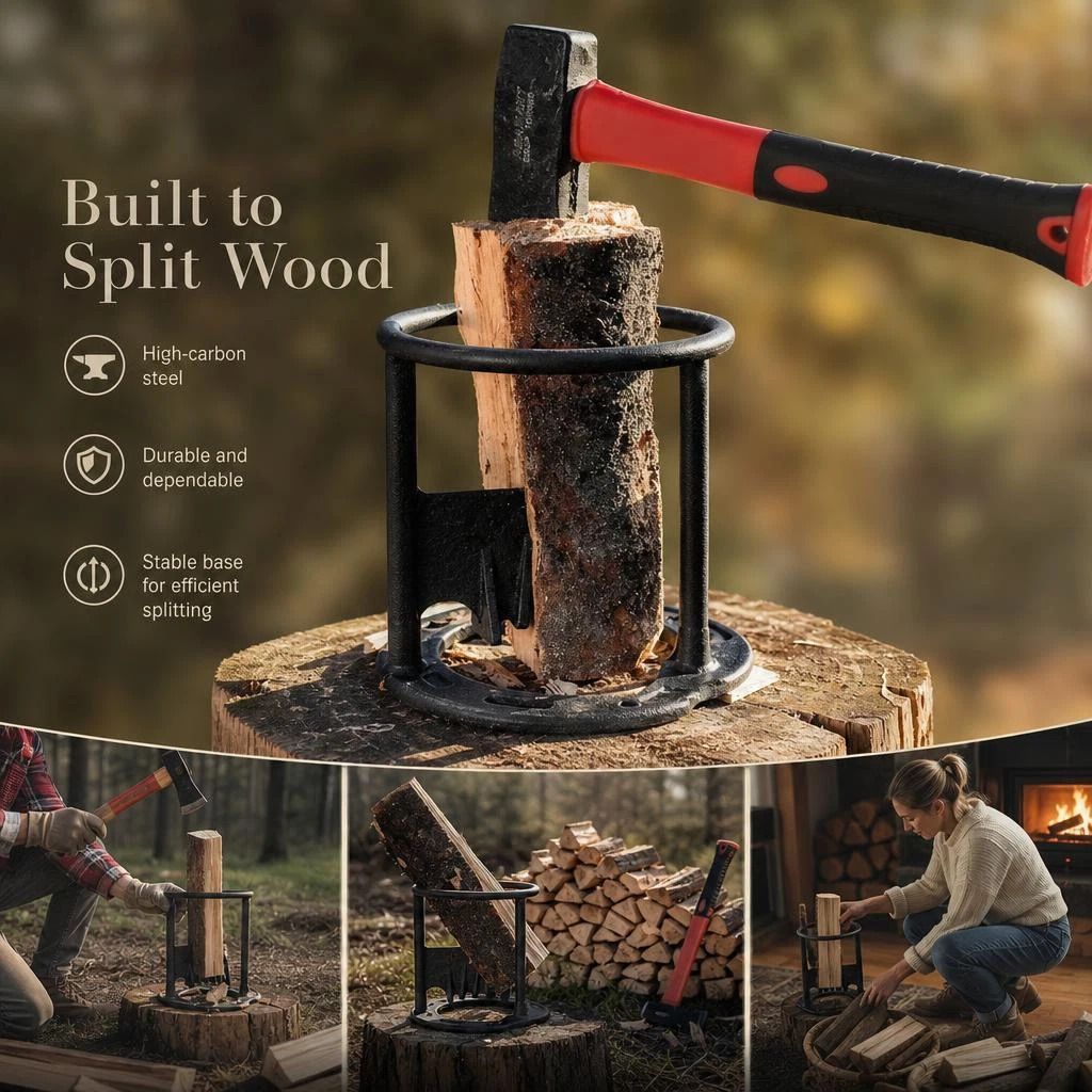 Cast Blade Manual Log Splitter 19cm, Sharp Cast Head Fast Firewood Cutting - Image 4