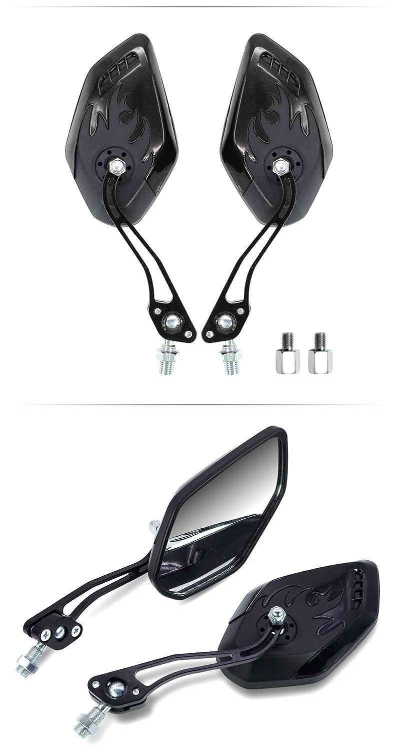 1 Pair Motorcycle Bicycle Rearview Mirror With Mount, Purple - Image 2