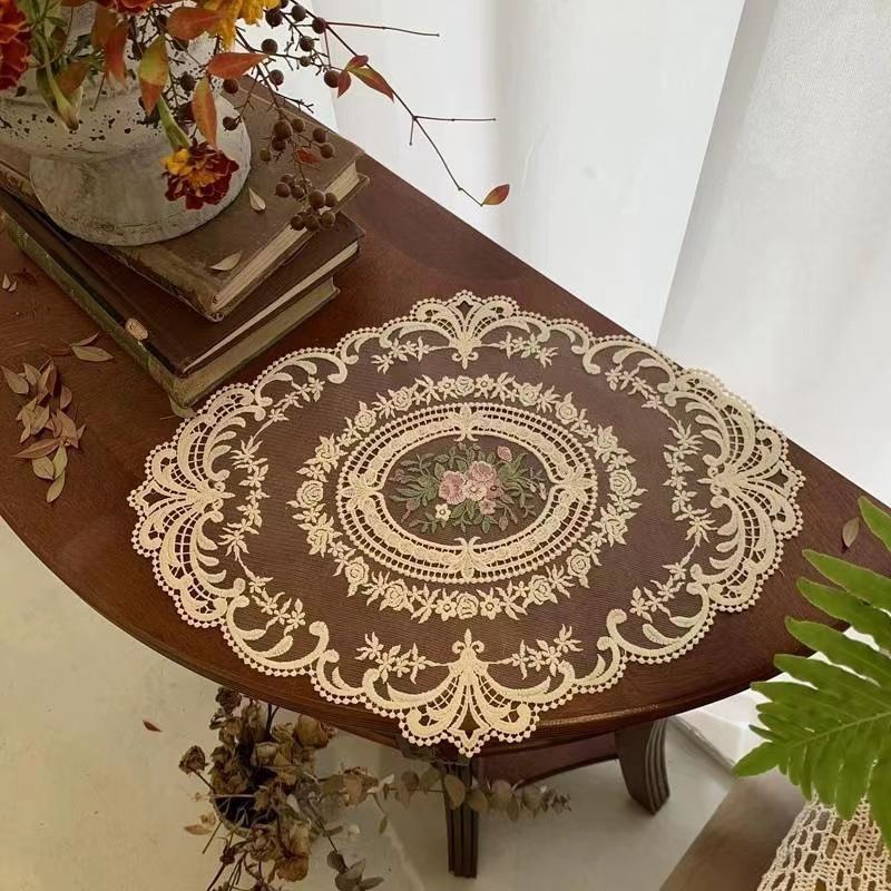 2 Pack Big Sky Blue Embroidery Mesh Mats 32x43cm, Cool Tone Dual Nightstand Liner Vintage Pack - Image 3