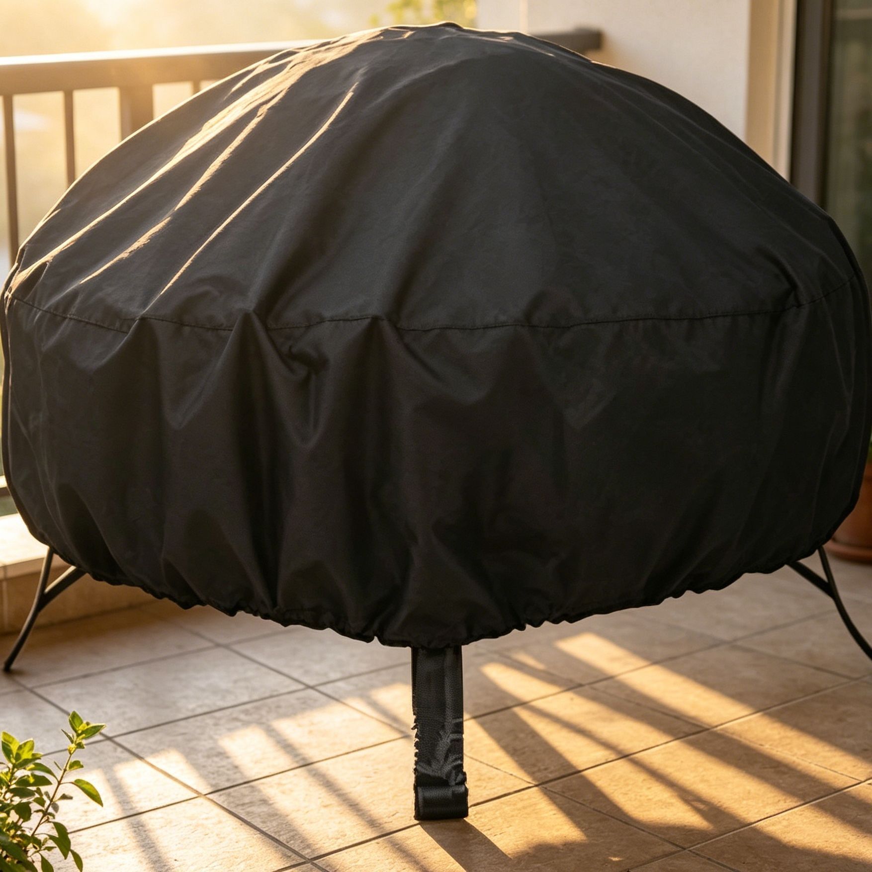 Durable Waterproof Fire Pit Cover Black 77x31cm - Image 2