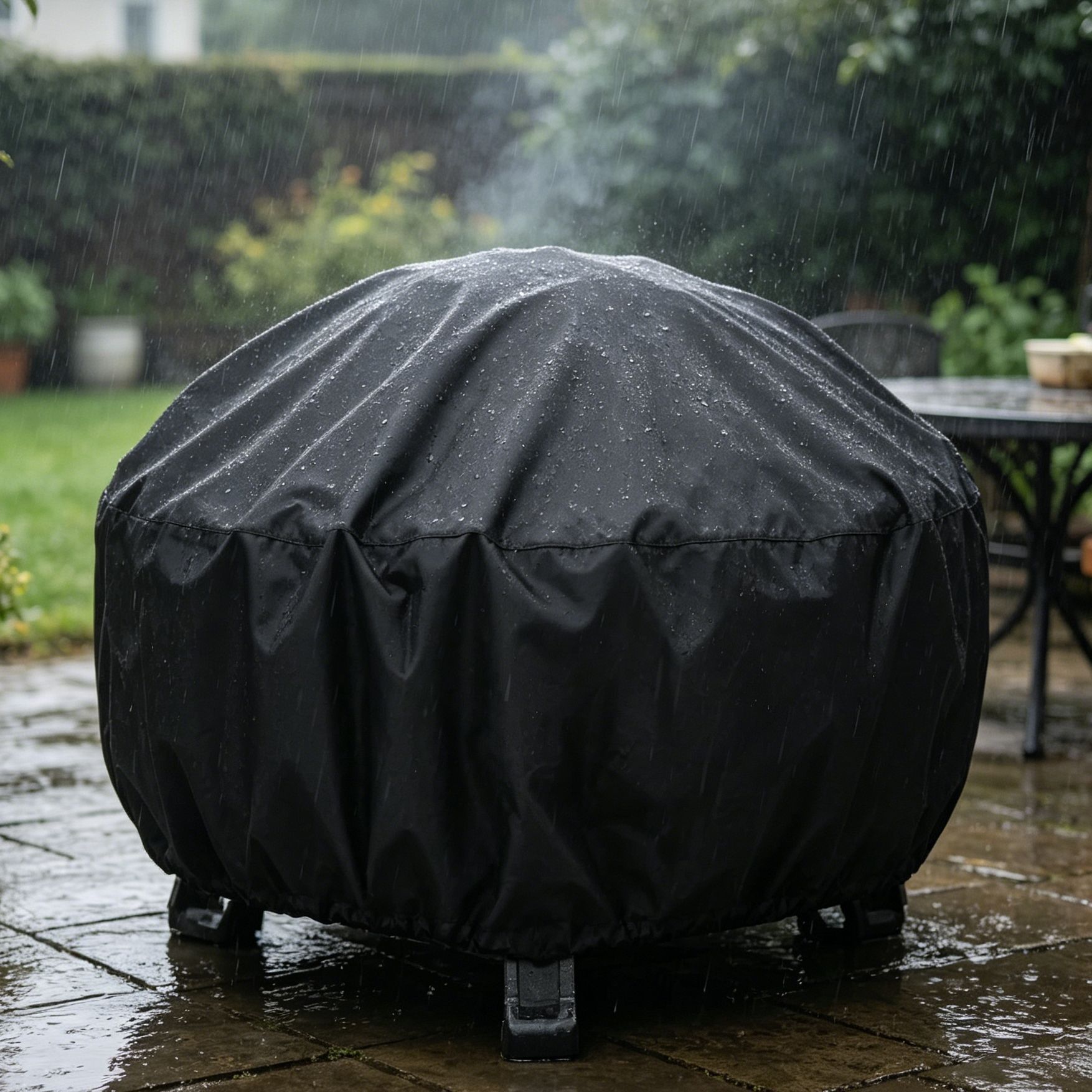 Durable Waterproof Fire Pit Cover Black 92x51cm - Image 1