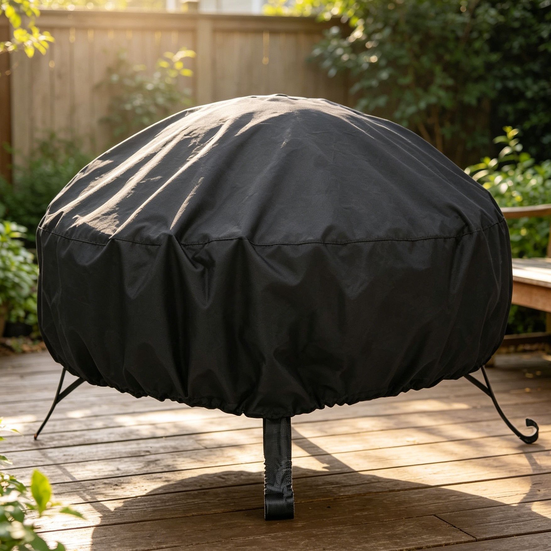 Durable Waterproof Fire Pit Cover Black 92x51cm - Image 3