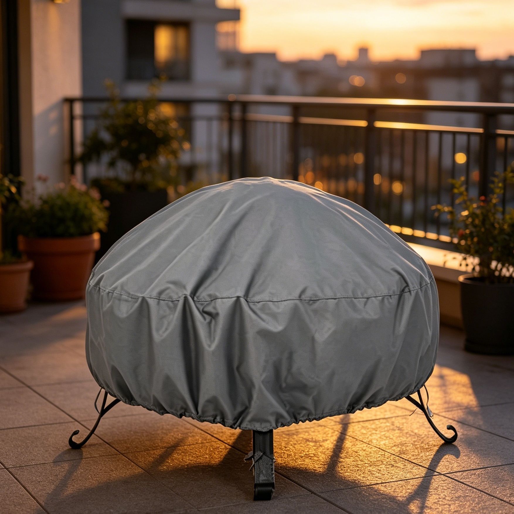 Weather Resistant Safe Fire Pit Cover Slate Grey 85x40cm - Image 4