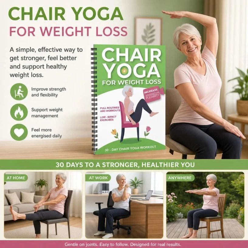 Coil Bound Elderly Chair Yoga Weight Loss Journal, Stable Strength Focus Training Log - Image 1
