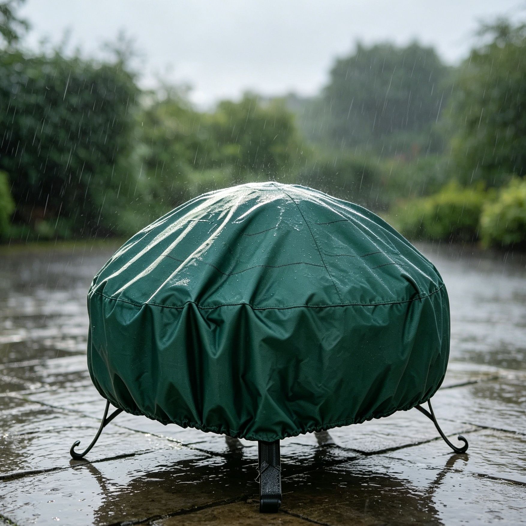 Long Lasting Protective Fire Pit Cover Green 77x31cm - Image 2