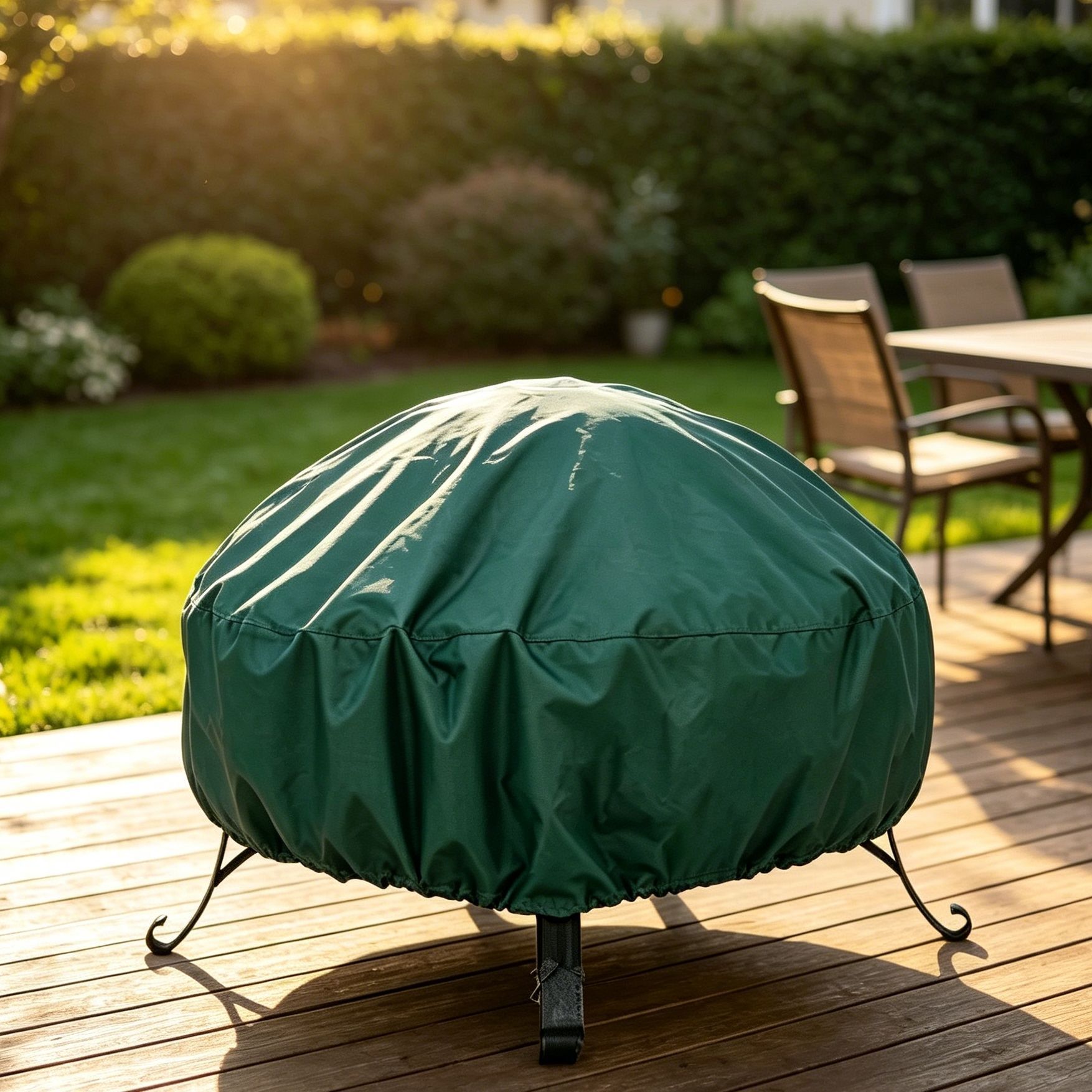 Long Lasting Protective Fire Pit Cover Green 85x40cm - Image 2