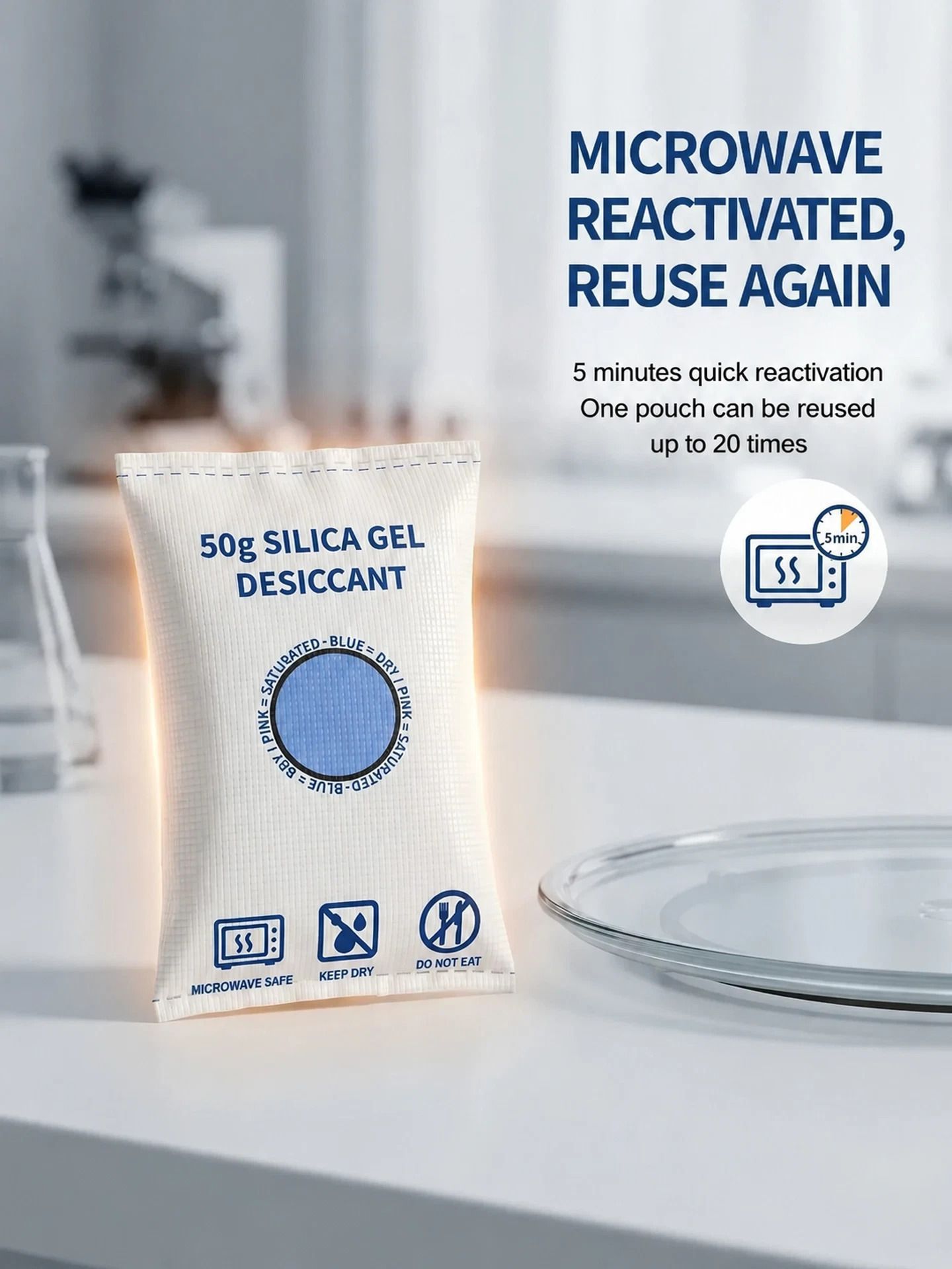 Quad Pack Orange Humidity Visual Silica Gel Desiccant, Standard 200g Moisture Absorber Bags - Image 6