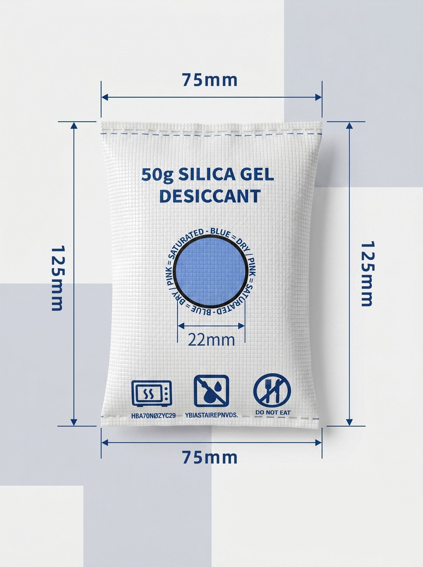Cobalt Free White Flat Top Silica Gel Packs, Odourless Moisture Removing Sachets, 50g Four Pack - Image 2