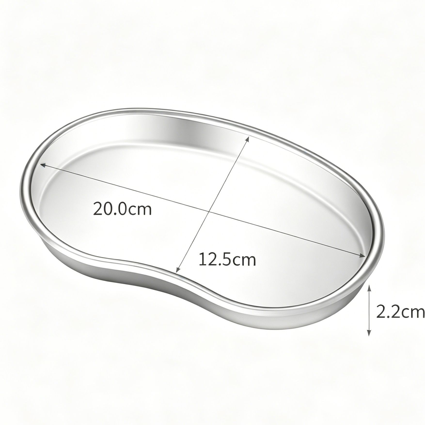 Medium Curved Tray 304 Stainless Steel 2pcs - Image 1