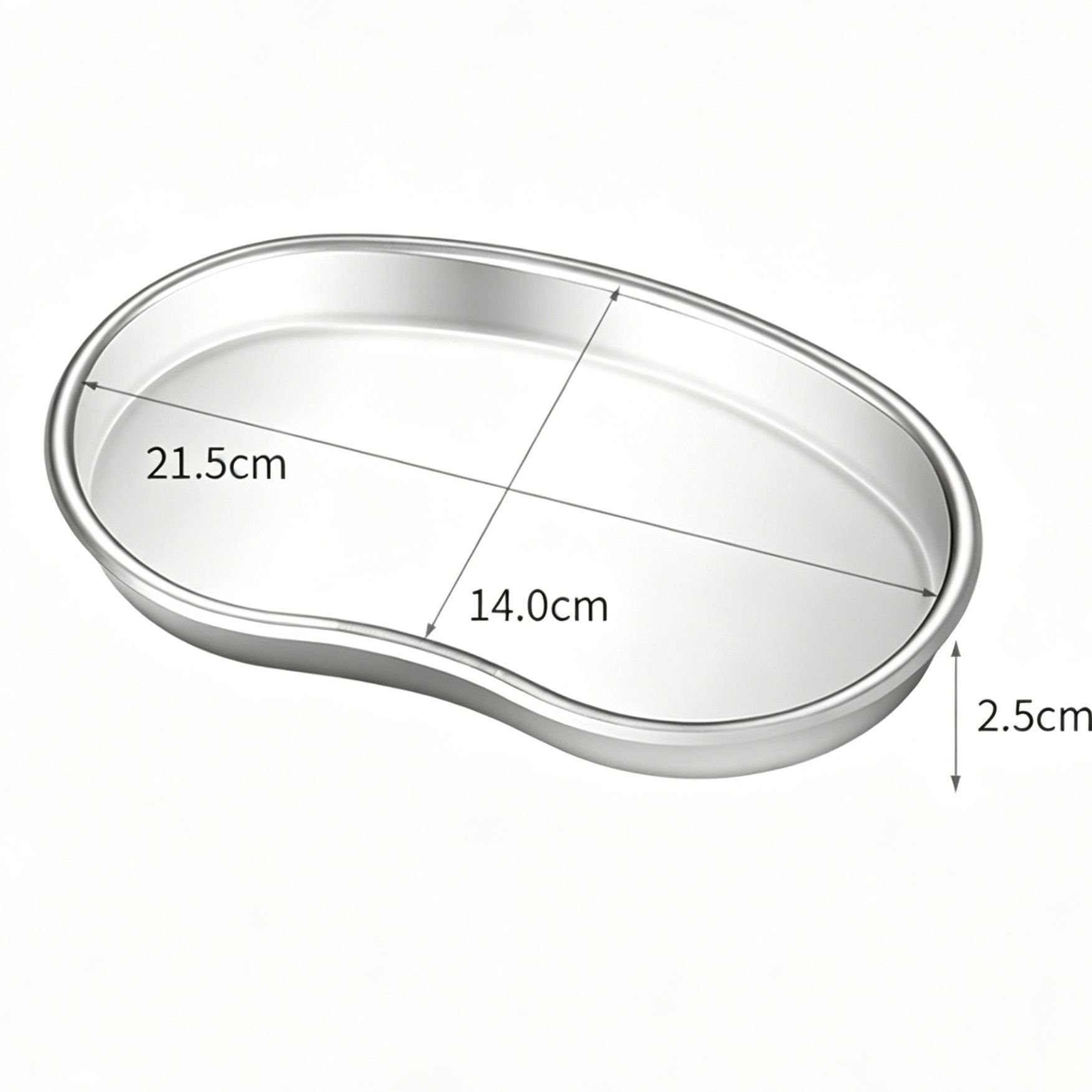 Large Curved Tray 304 Stainless Steel 2pcs - Image 1