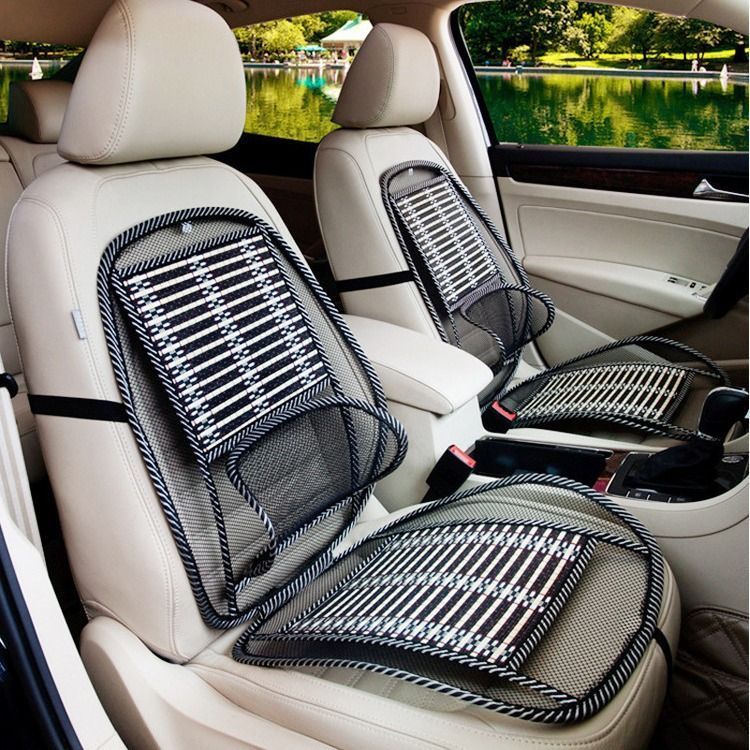4pcs Car Bamboo Wire Cooling Seat Cushion With Backrest - Image 1