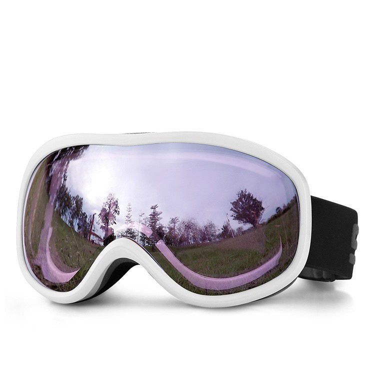 Ideal Practical Ski Gear Gift, Ventilated Anti-Reflection Ski Goggles For All-Day Outdoor Use, White Frame Purple Lens - Image 2