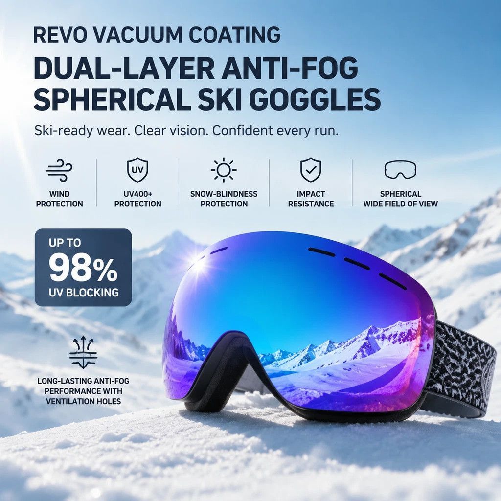 Lovely Holiday UV400 Ski Gift, Red Frame, Red Lens + Matching Red Strap - Image 6