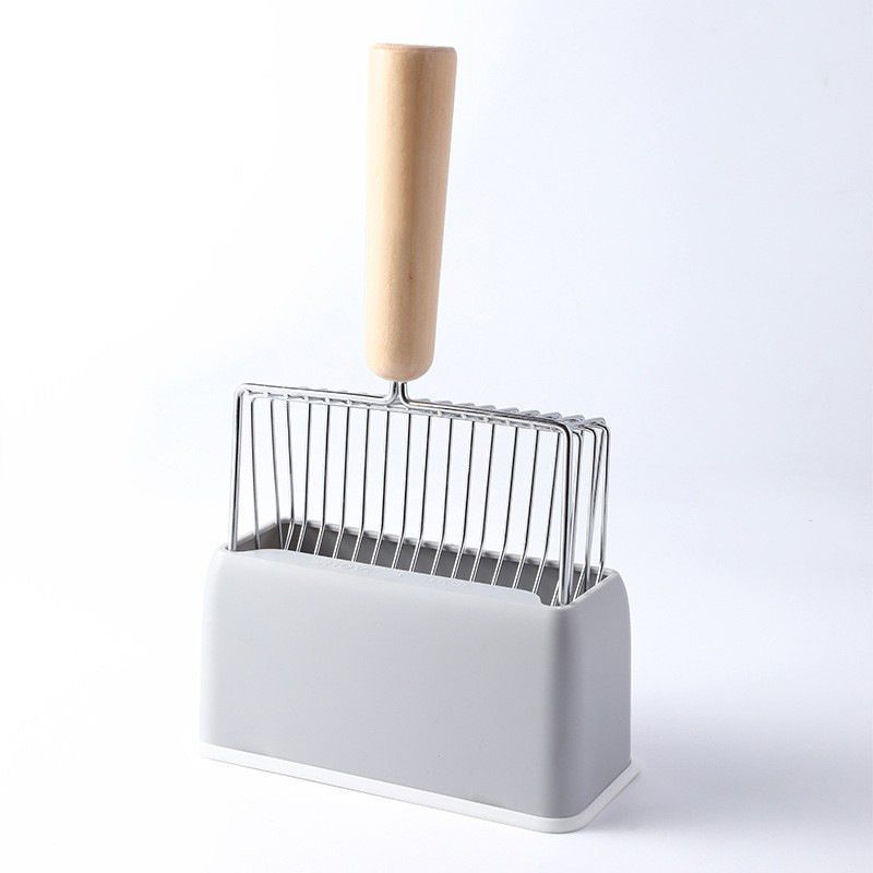 Grey Beech Wood Handle Litter Scoop Only - Image 1