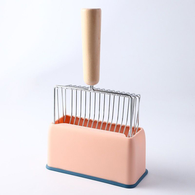 Pink Beech Wood Handle Litter Scoop Only - Image 1