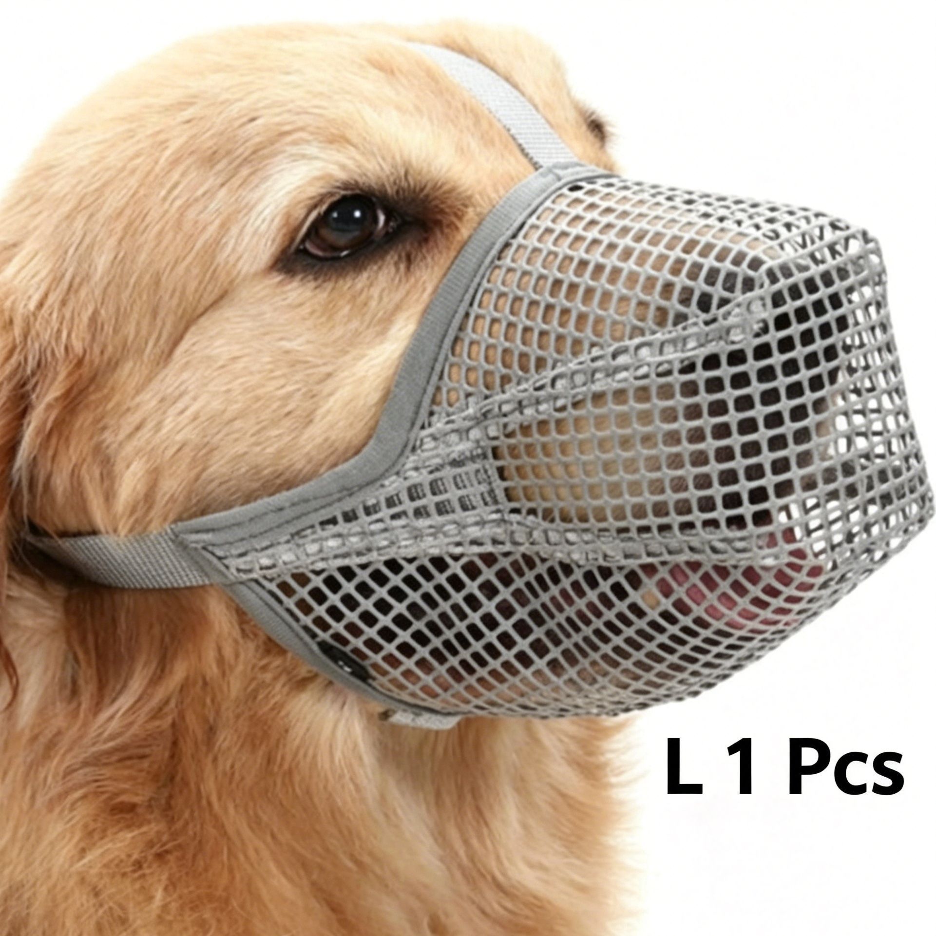 Grey Mesh Dog Muzzle L, Drinkable - Image 1