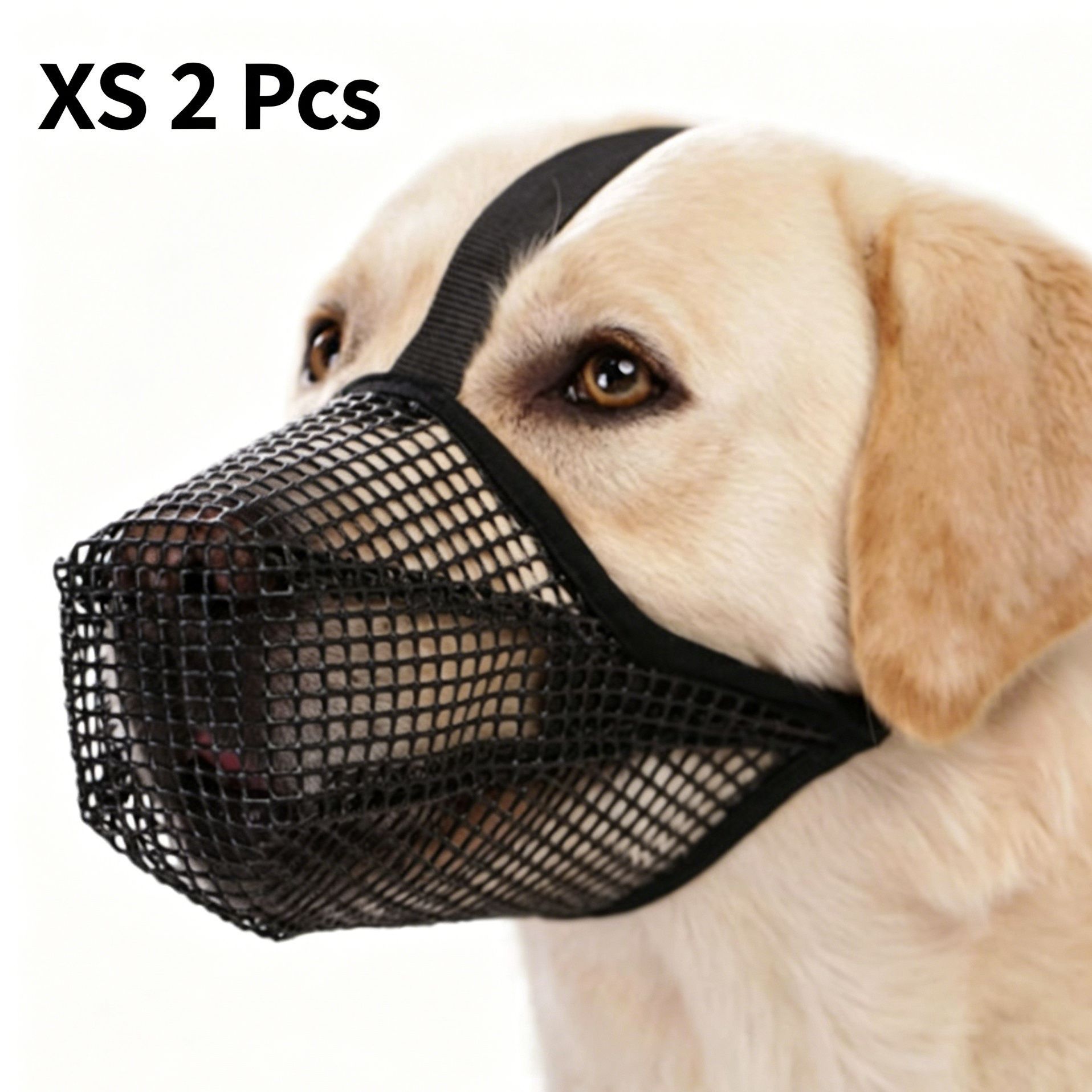 Black Mesh Dog Muzzle XS 2pcs, Drinkable - Image 1