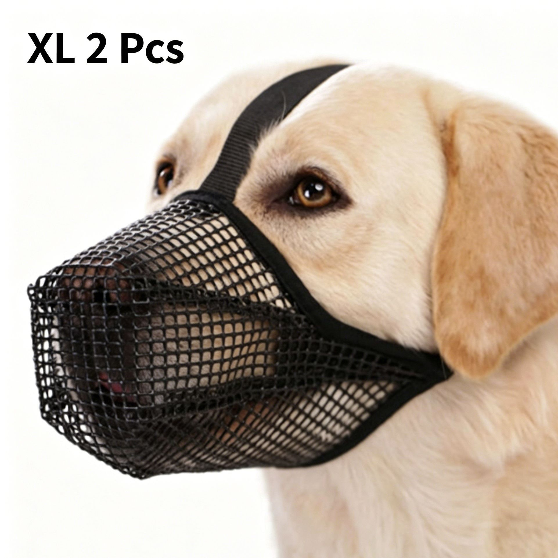 Black Mesh Dog Muzzle XL 2pcs, Drinkable - Image 1