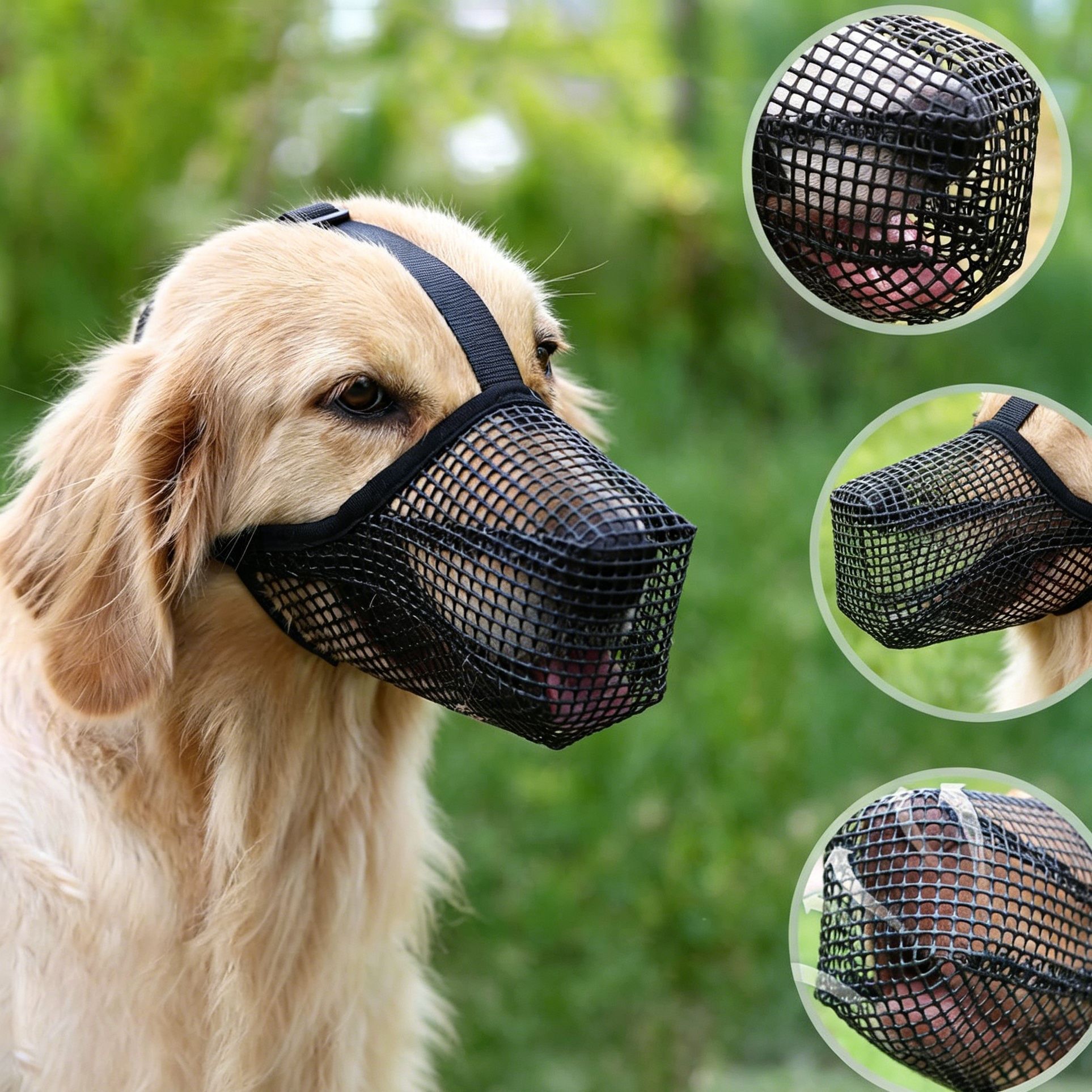 Black Mesh Dog Muzzle XL 2pcs, Drinkable - Image 4