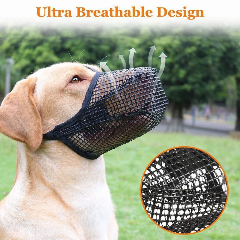 Grey Mesh Dog Muzzle M 2pcs, Drinkable - Image 3