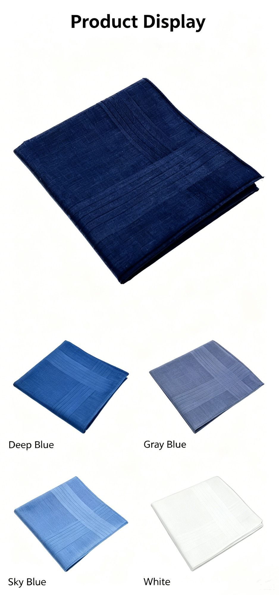 Solid Striped Men Suit Pocket Square Handkerchief 15pcs - Image 2