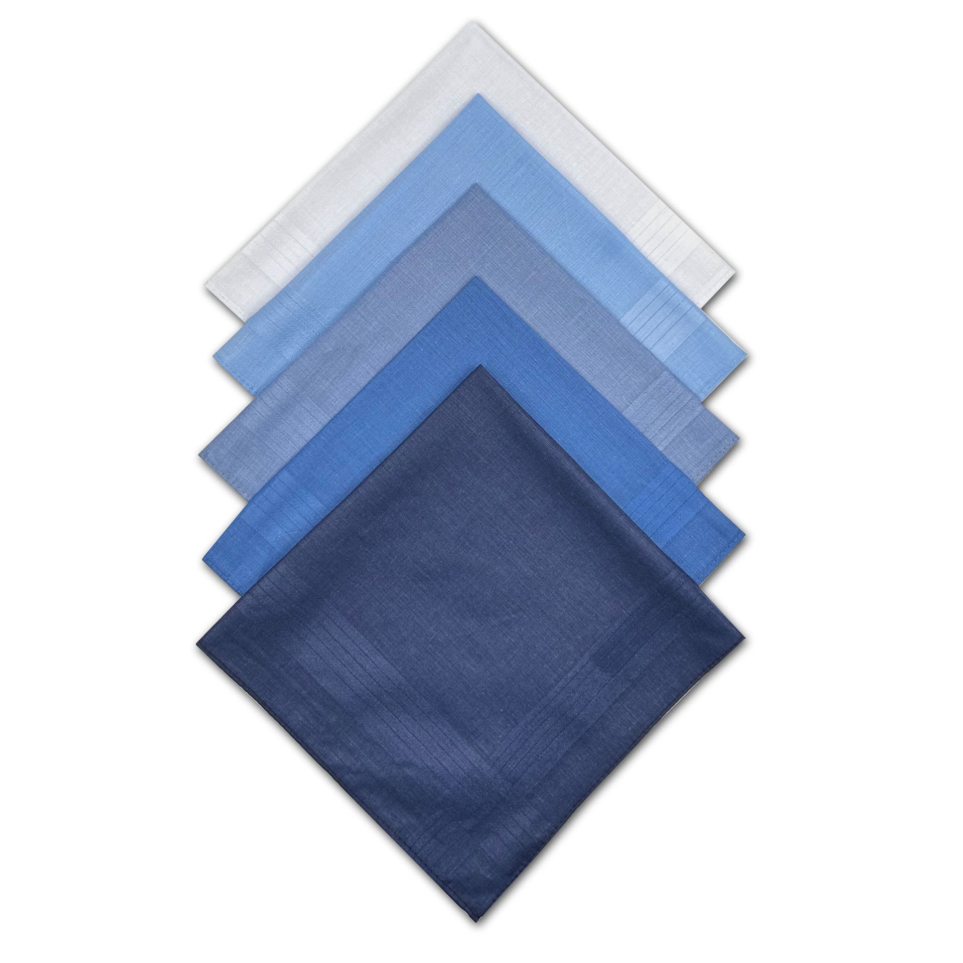 Solid Striped Men Suit Pocket Square Handkerchief 5pcs - Image 1