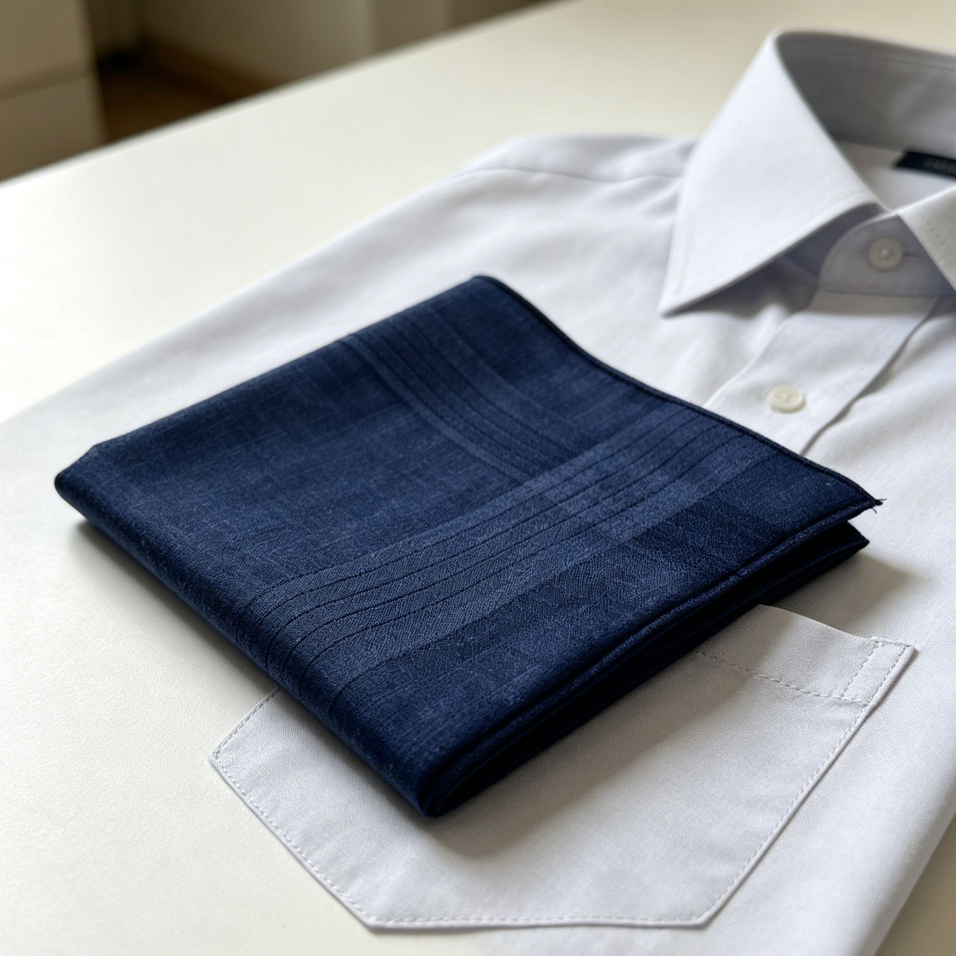 Solid Striped Men Suit Pocket Square Handkerchief 5pcs - Image 3