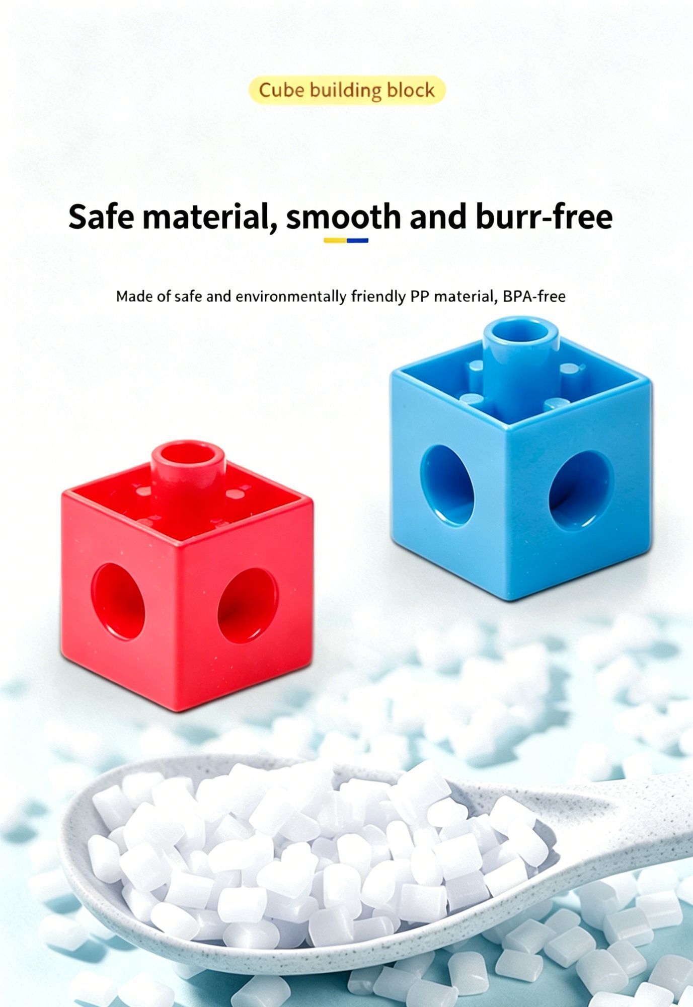 100pcs 10 Colors Mixed PP Square Building Blocks - Image 5