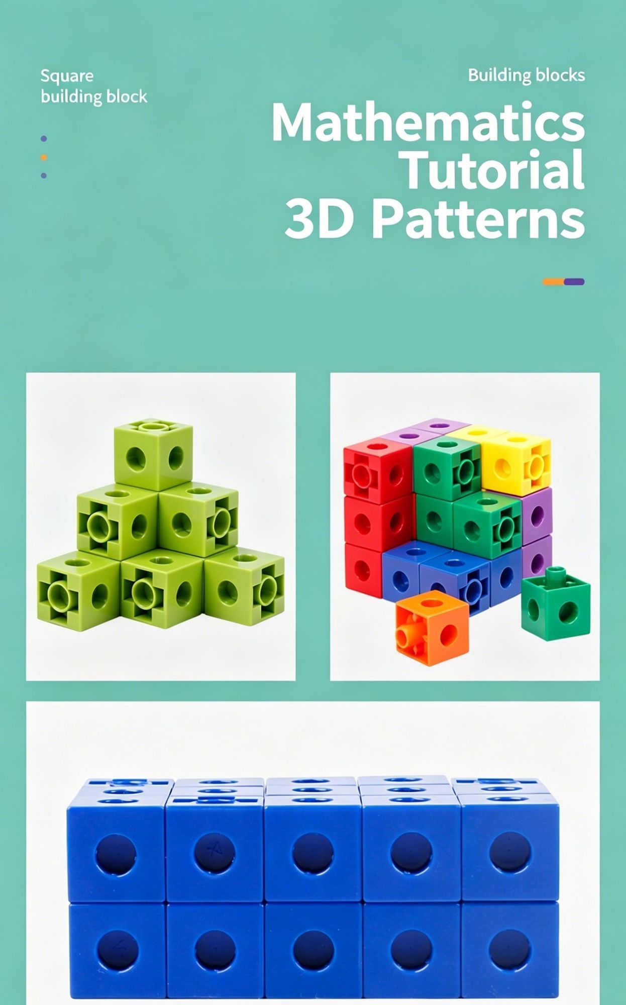 200pcs 10 Colors Mixed PP Square Building Blocks - Image 4