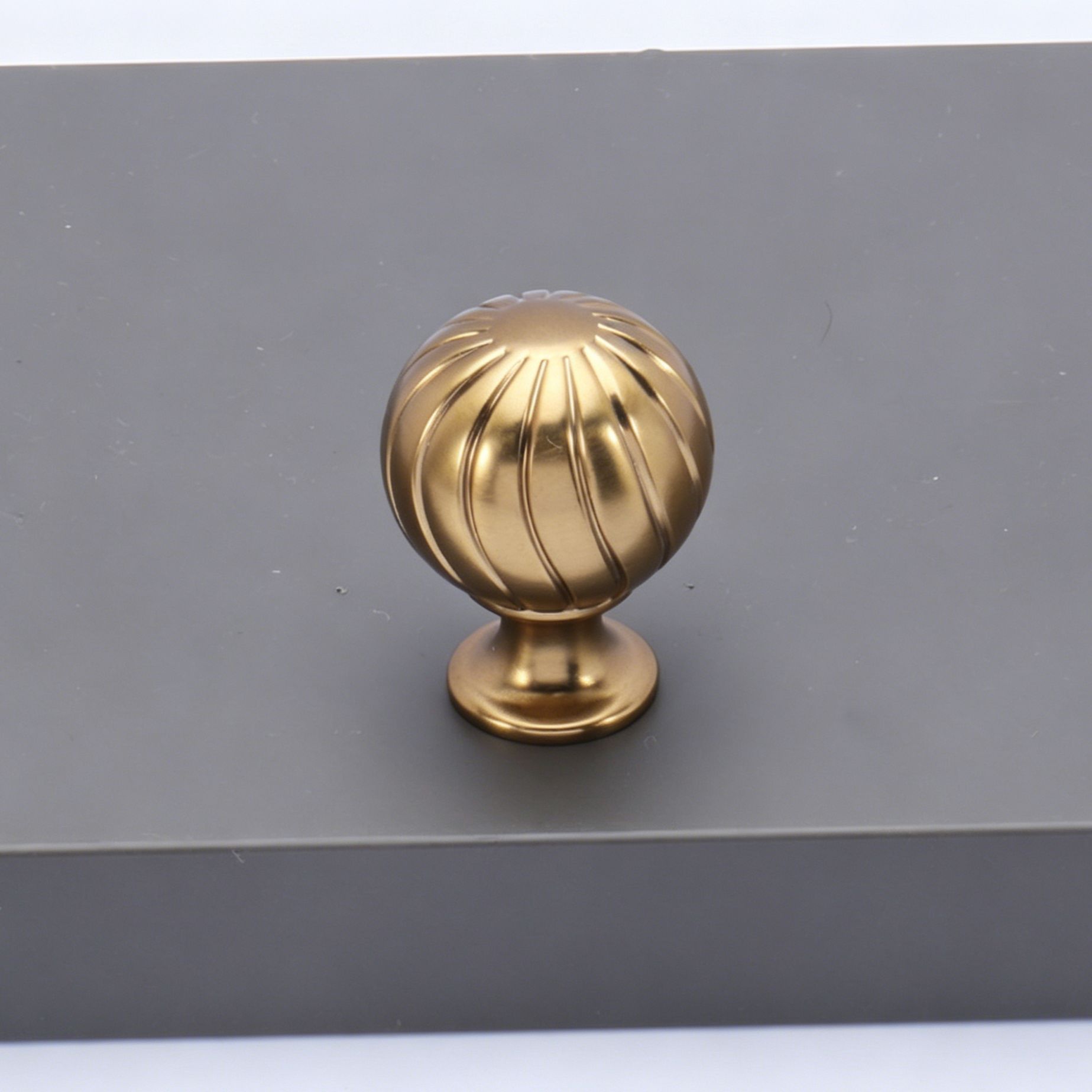 Vertical Groove Pumpkin Ball Single Hole Knob 4pcs - Image 1