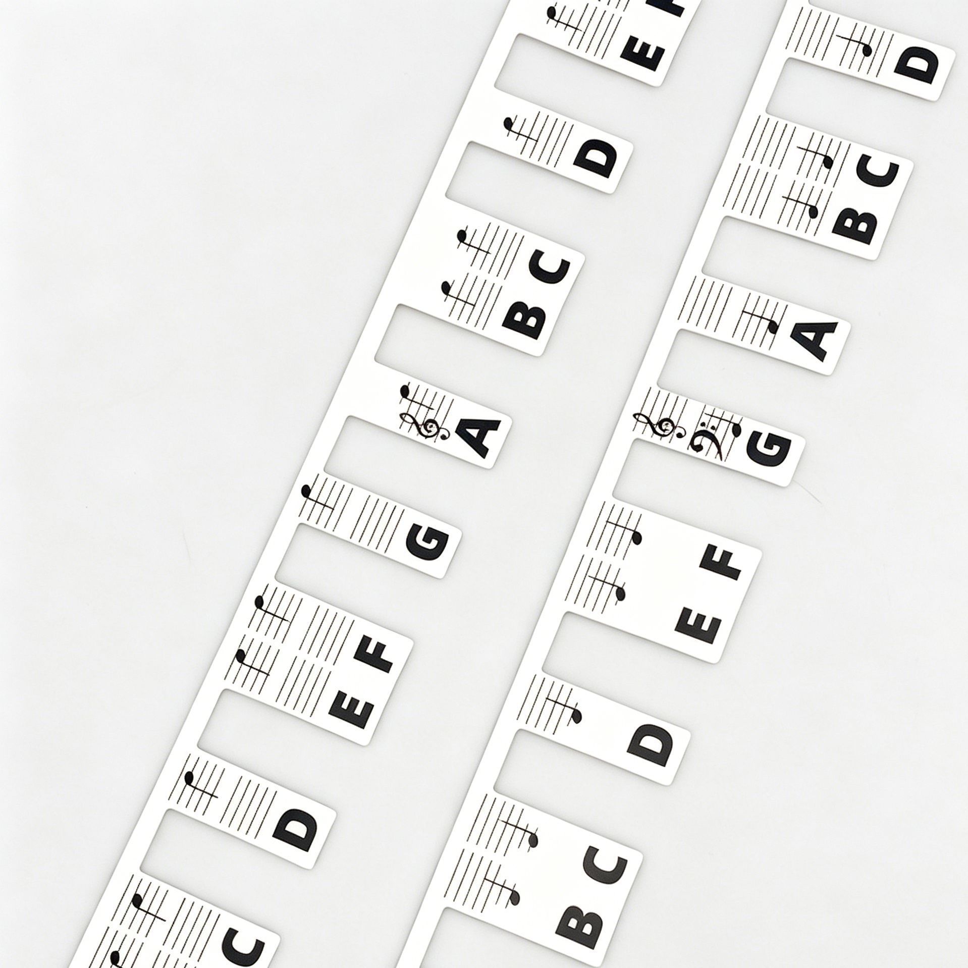 Black & Color Combo 2pcs 88 Key Piano Staff Note Strips - Image 2