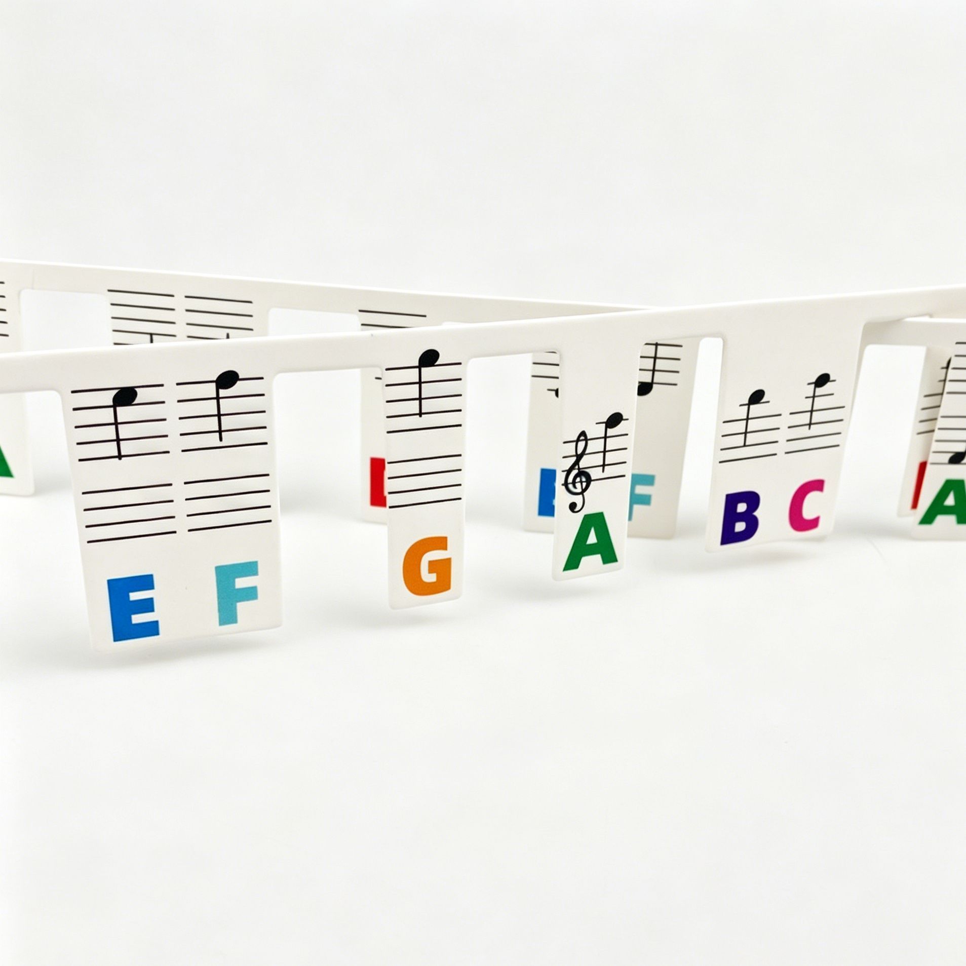 Black & Color Combo 2pcs 88 Key Piano Staff Note Strips - Image 3
