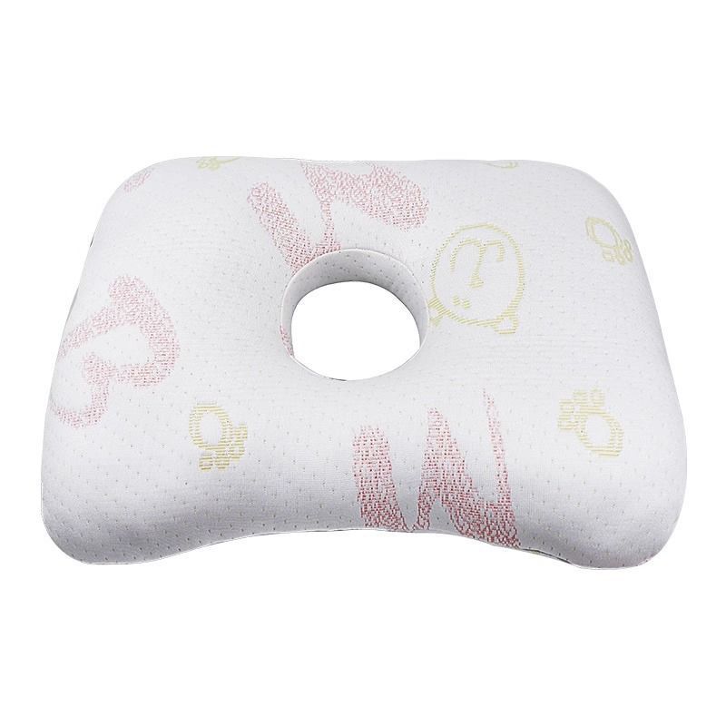 Pink Knit Breathable Ear Cushion, Reduce Side Sleep Ear Discomfort - Image 1