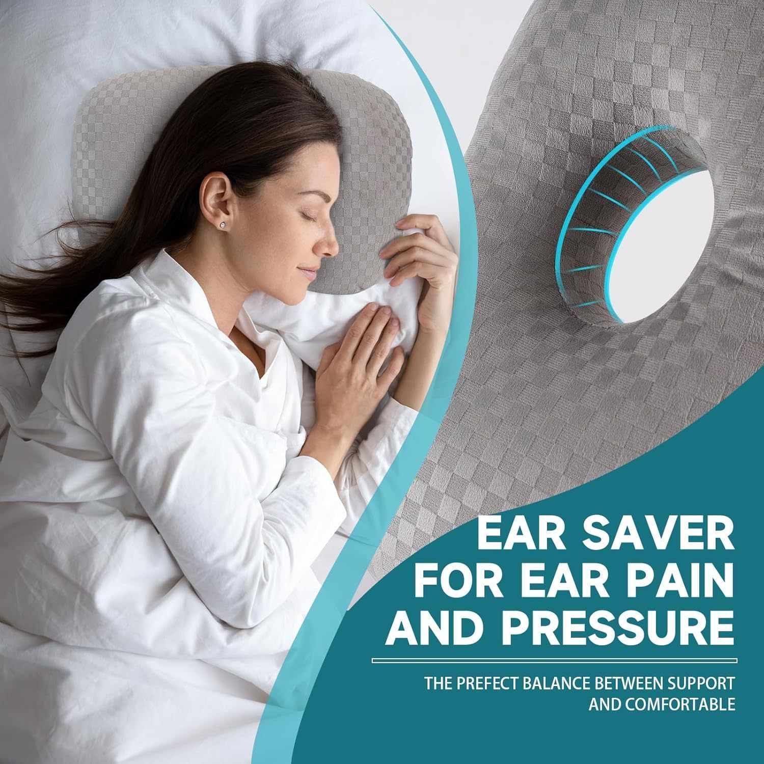 Pink Plush Bean Velvet Ear Cushion, Soft Buffer Avoid Ear Soreness - Image 6