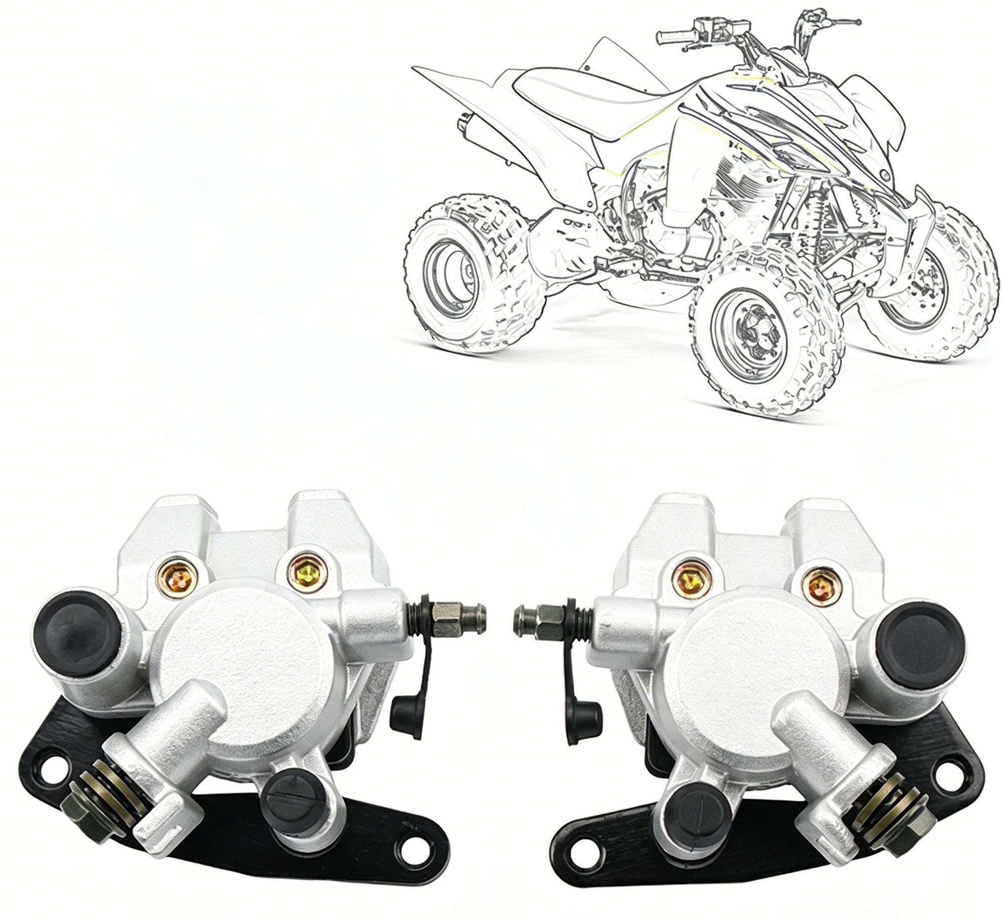 Front Left Right Brake Calipers ATV Parts Fits Yamaha Banshee 350 - Image 1